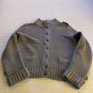 Talbots button front sweater in gray